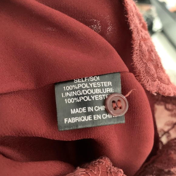 Revolve WAYF Lace Overlay Jumpsuit in Maroon / Burgundy - Picture 7 of 8